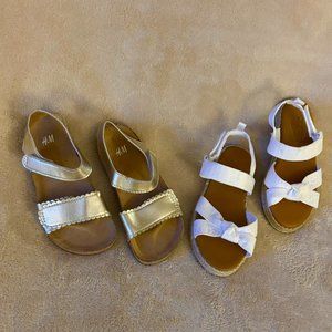 2 PAIR of Girl's SANDALS in Size 9 Toddler